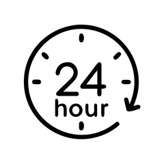 Clock icon with 24 hour format and circular design  