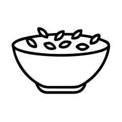 Flax seeds in bowl illustration on transparent background  