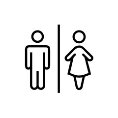 Icon representing restroom signage on transparent background  