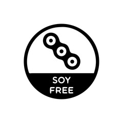Icon representing soy free dietary information on transparent background  