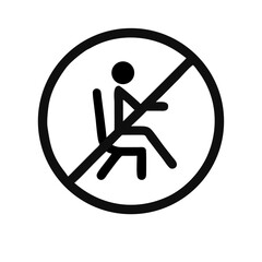 No Sitting Icon on Transparent Background  