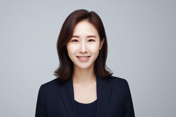 Smiling Asian Businesswoman in Professional Attire