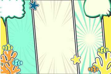 Cartoon Style Blank Comic Strip for Fun School Projects, Communication Graphics, and Media Templates