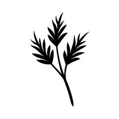 Naklejka premium Fennel leaves with delicate branching details Line Art Vector illustration