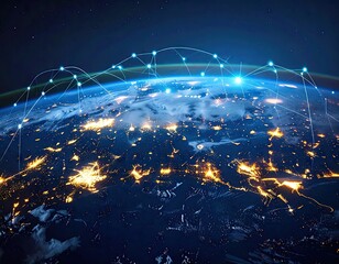 Earth at night, networked globally