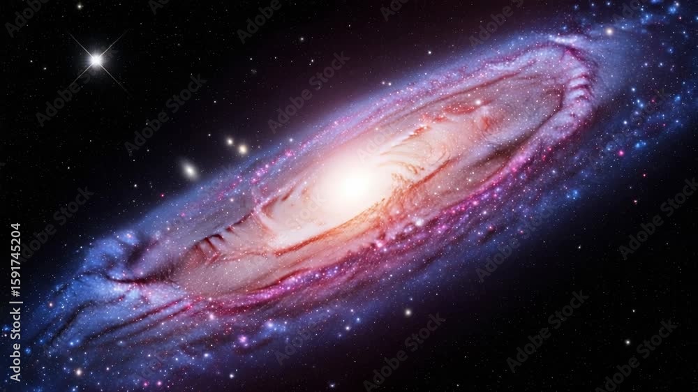 Poster a mesmerizing view of a colorful galaxy with swirling stars and nebulas illuminating the vastness of