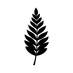 Fototapeta premium Simple black fern leaf with elegant natural shape Line Art Vector illustration