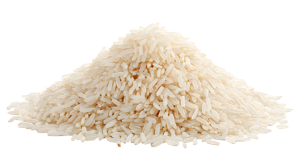 Dry white long rice basmati isolated on a white background