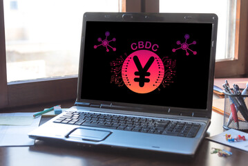 Cbdc concept on a laptop screen