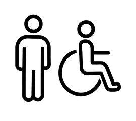 Inclusive Disability and Accessible Living vector icon set, isolated  