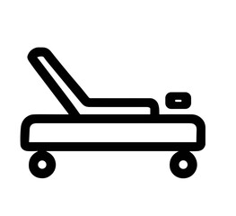 Accessible living chair icon in simple outline style on white background  