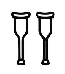 Crutches icon representing disability and accessible living concept, isolated  