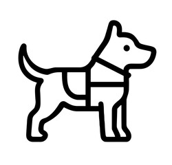 Dog wearing a harness as an icon for accessible living and support  