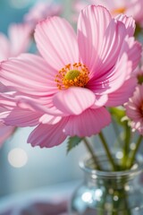 Pink flowers floral botanical background 