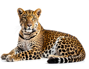 Obraz premium Leopard Isolated on White Background