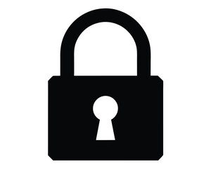 A black padlock for security isolated on white background Ai Generated