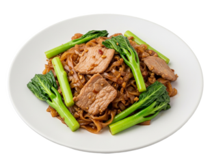 Stir-fried Wide Rice Noodles with Beef and Chinese Broccoli (PadSeeEw)