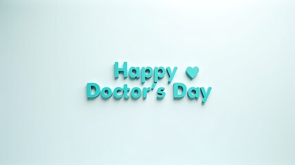 "Happy Doctor's Day" lettering in calming blue fonts on soft background—celebrating doctors and healthcare professionals