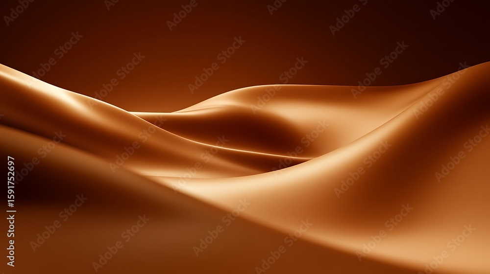 Aufkleber smooth brown abstract background texture with fluid silk waves pattern