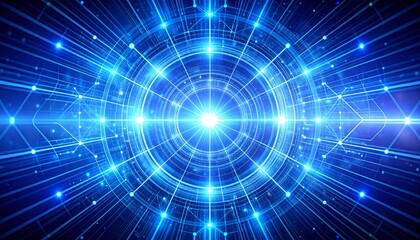 Abstract glowing blue circular design