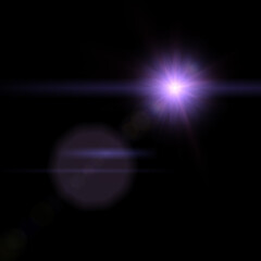 A cosmic burst of lavender light echoing the birth of stars in the void bringing celestial wonder with bright lens flare