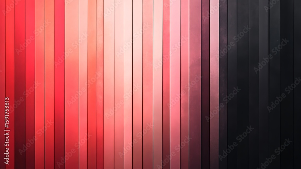 Poster vertical panels arranged in color gradient ranging from red to black