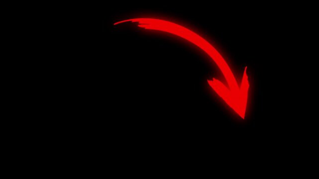 Vibrant Red Paint Stroke Pointer with Luminous Edge. Grab attention instantly with this bold, animated highlight. Transparent background