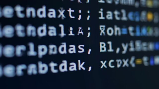 Close-up computer code