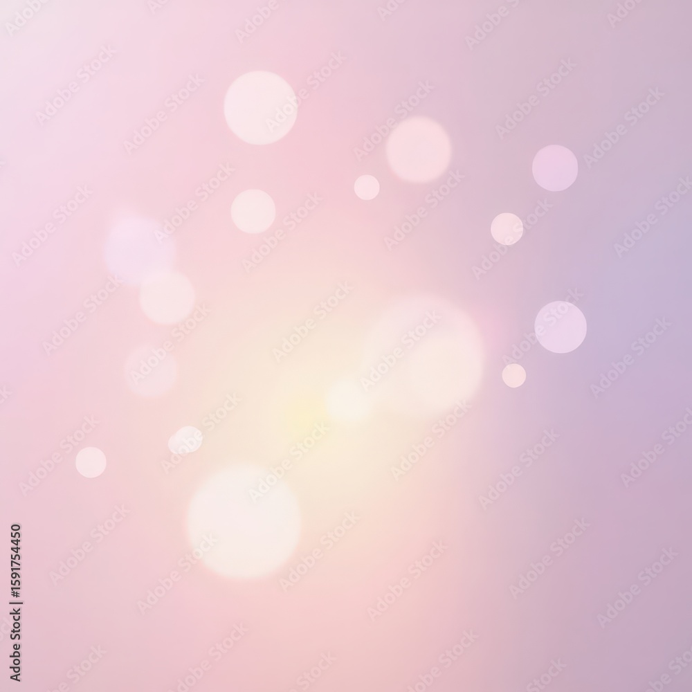 Poster soft pastel background with blurred light circles creating a dreamlike atmosphere suitable for vario
