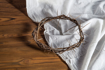 Crown of Thorns associated with the Passion of Jesus Christ. Symbol of the Crucifixion at Calvary...