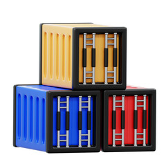 3d shipping comtainer