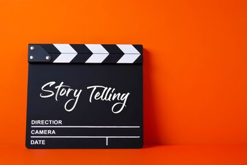 Naklejka premium Story telling text title on film slate.