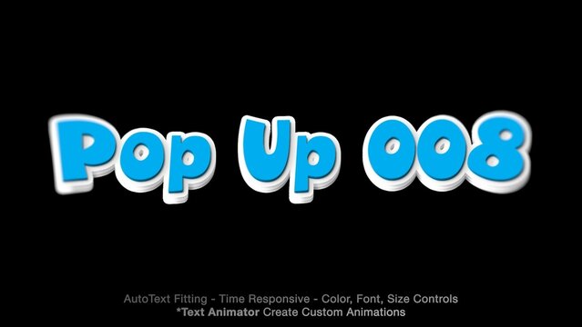 Pop Up Text Overlay (08) Editable Animation, Color & Font | Easy Animator Controls to Create Custom Text Animations	