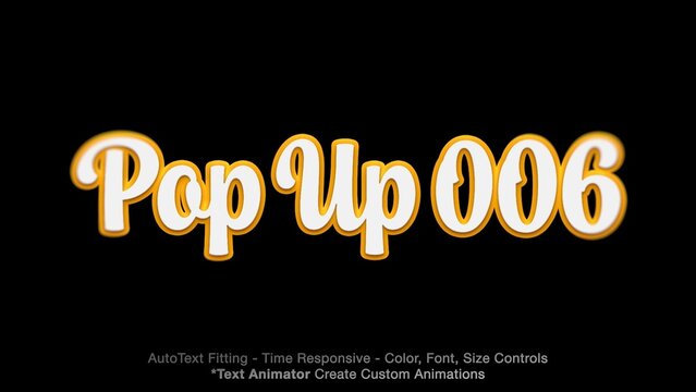Pop Up Text Overlay (06) Editable Animation, Color & Font | Easy Animator Controls to Create Custom Text Animations	