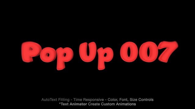 Pop Up Text Overlay (07) Editable Animation, Color & Font | Easy Animator Controls to Create Custom Text Animations	