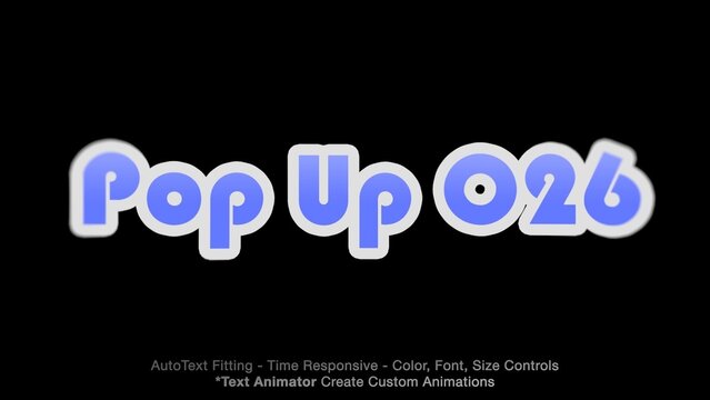 Pop Up Text Overlay (26) Editable Animation, Color & Font | Easy Animator Controls to Create Custom Text Animations	