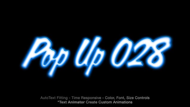Pop Up Text Overlay (28) Editable Animation, Color & Font | Easy Animator Controls to Create Custom Text Animations	