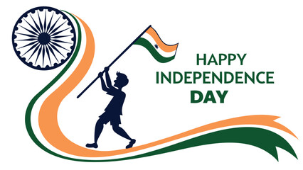 Indian independence day celebration silhouette