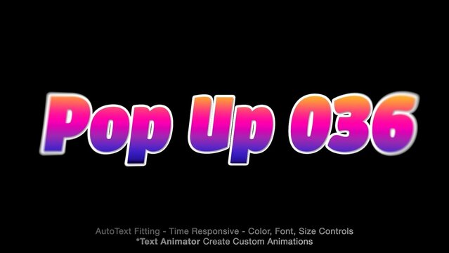 Pop Up Text Overlay (36) Editable Animation, Color & Font | Easy Animator Controls to Create Custom Text Animations	