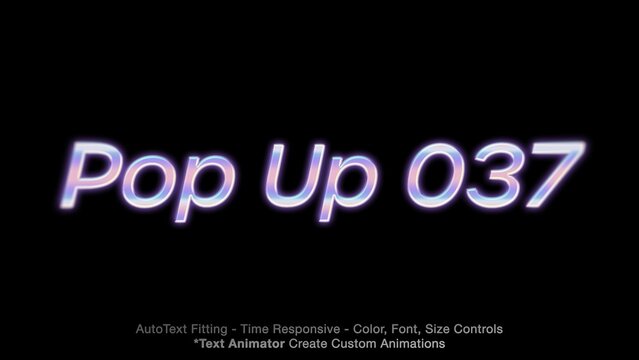Pop Up Text Overlay (37) Editable Animation, Color & Font | Easy Animator Controls to Create Custom Text Animations	