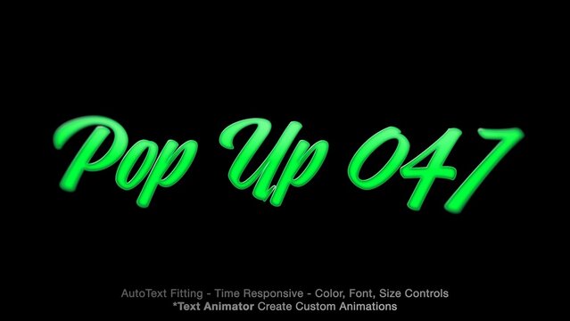 Pop Up Text Overlay (47) Editable Animation, Color & Font | Easy Animator Controls to Create Custom Text Animations	