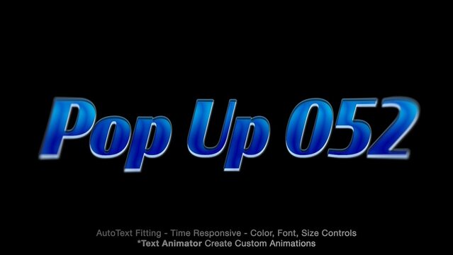 Pop Up Text Overlay (52) Editable Animation, Color & Font | Easy Animator Controls to Create Custom Text Animations	