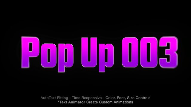 Pop Up Text Overlay (03) Editable Animation, Color & Font | Easy Animator Controls to Create Custom Text Animations	