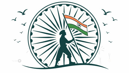 National flag bearer silhouette graphic