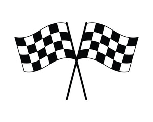 Checkered Racing Flag Vector - Black and White Finish Line Pattern - Motorsport, Grand Prix, Car Race Illustration