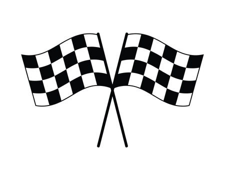 Checkered Racing Flag Vector - Black and White Finish Line Pattern - Motorsport, Grand Prix, Car Race Illustration - Powered by Adobe