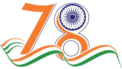 Number 78 indian flag design