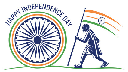 Person carrying flag illustrative design