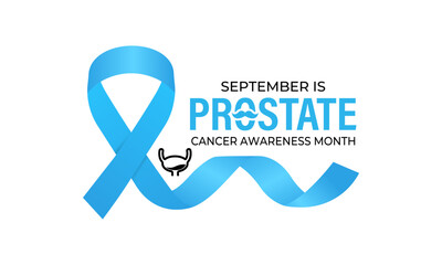 September is Prostate Cancer Awareness Month, which raises awareness about the disease and raise public understanding, and support those affected. Banner poster, social media, flyer and background.