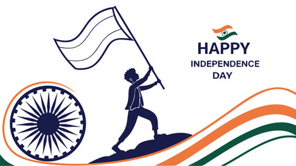 Silhouette person celebrating national independence